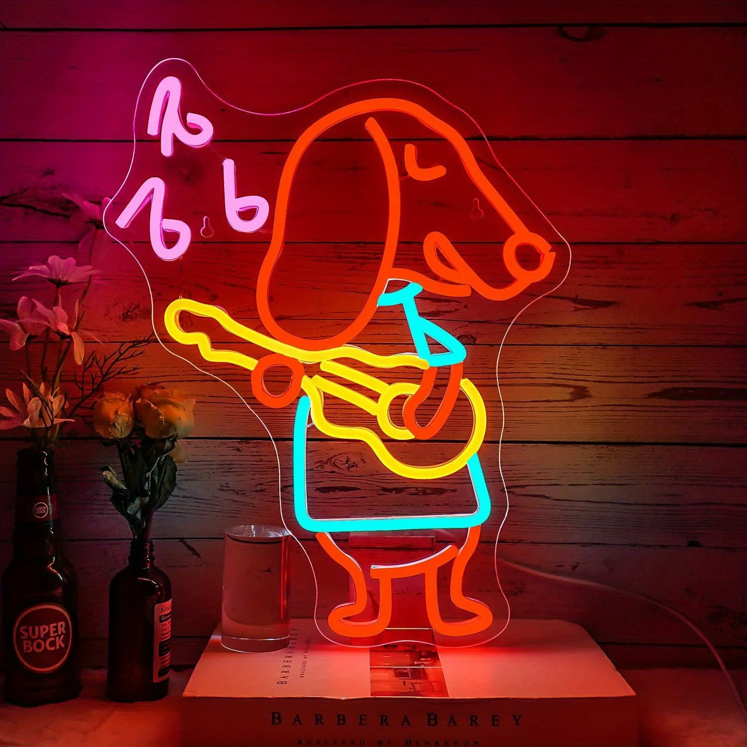 Kids Outdoor Ideas - Dab Dog Neon Sign Wearing Cap
