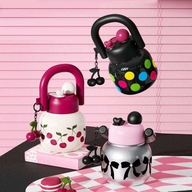 Kids Outdoor Dining Set - 1Pieces Cute Cherry Milk Cup 800ml