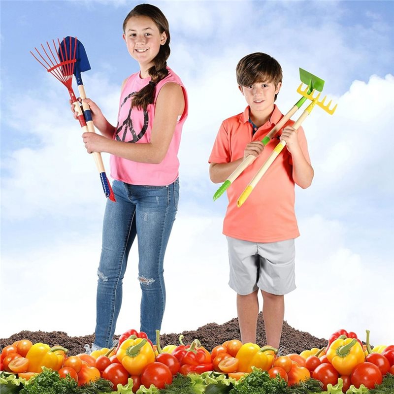 Kids Outdoor Garden Set - B05C-Garden Tool Set For Kids 4-Piece-Wooden-Leaf