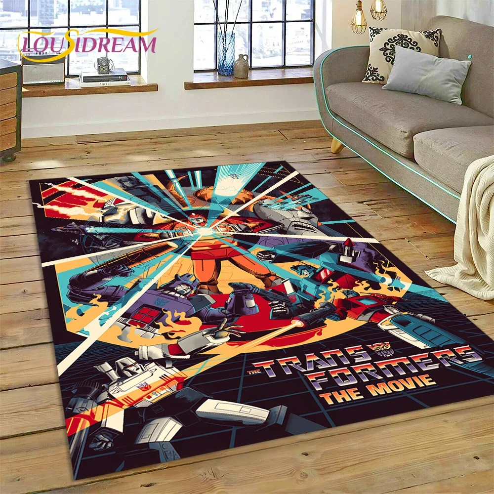 Kids Outdoor Lounge - Cartoon T-Transformers Autobots 3D Carpet Rug