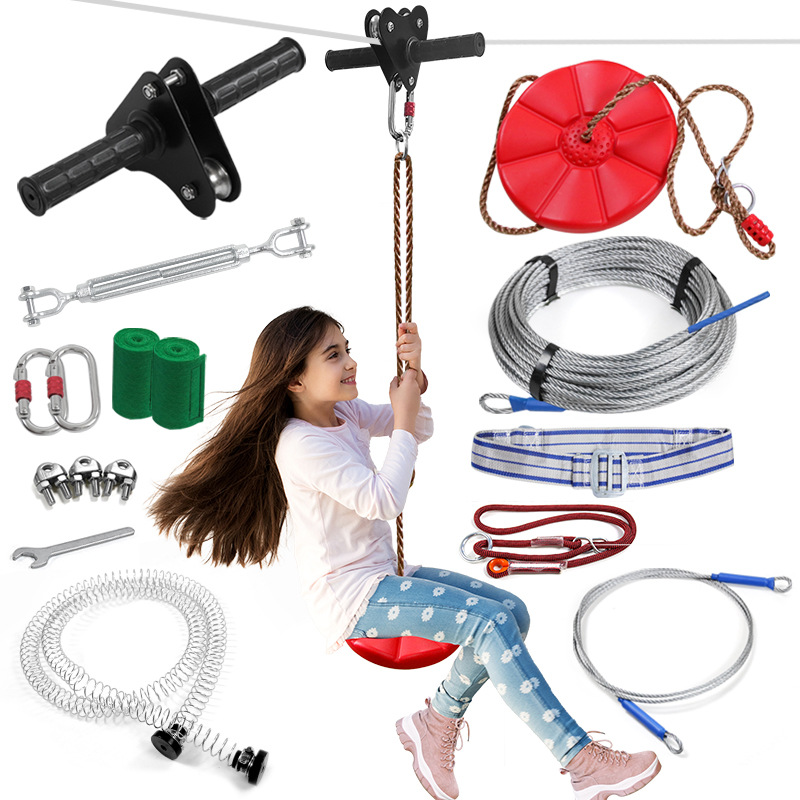 Kids Outdoor Zipline - Outdoor DIY Zip Line Kit with