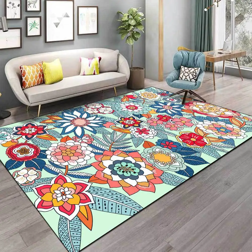 Kids Outdoor Lounge - 3D Colorful Flower Carpets For Living