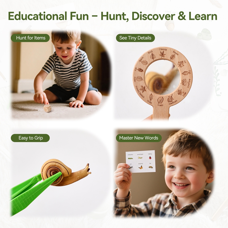 Wooden Montessori Toys Treasur - Kids Outdoor Explorer Set recension och pris