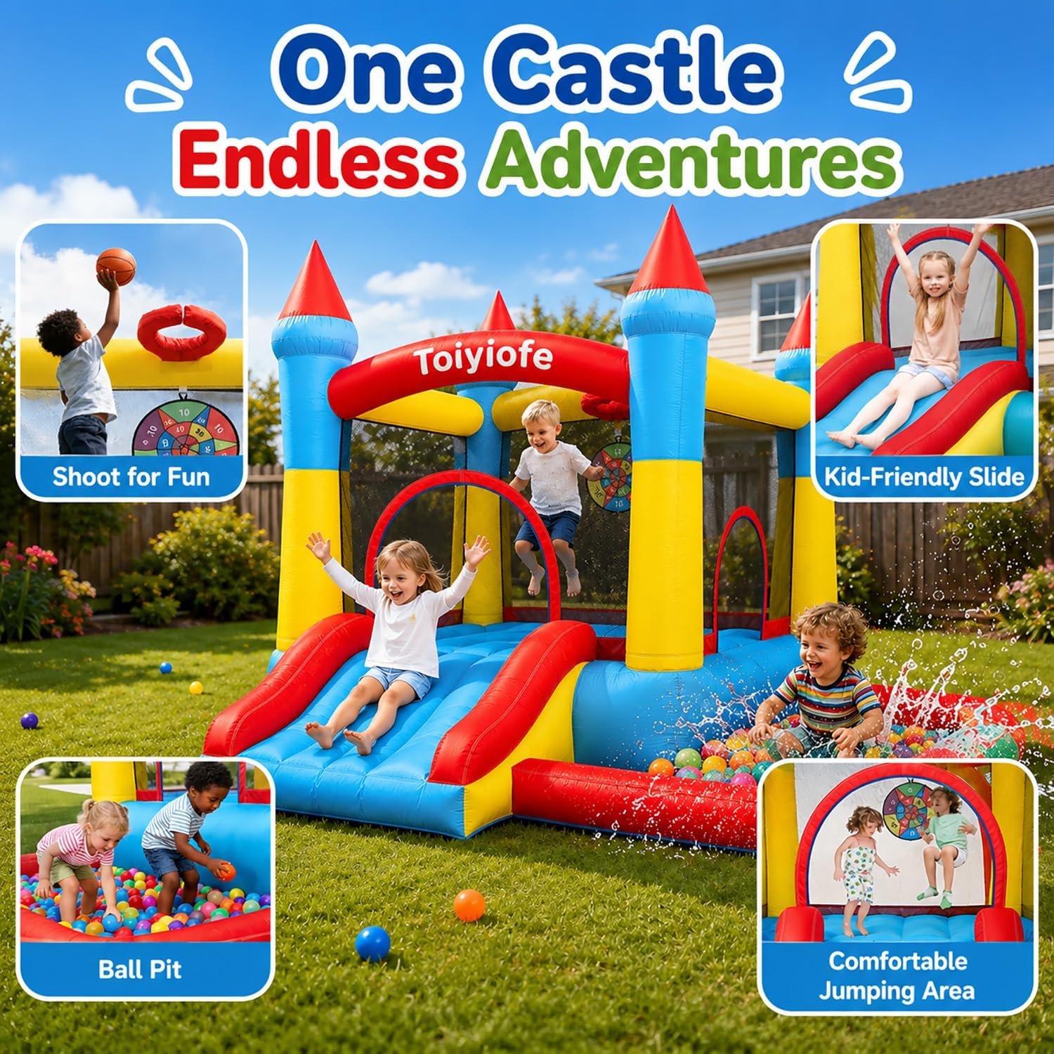Bounce House for Kids 3-6, Tod - Kids Outdoor Jump House recension och pris