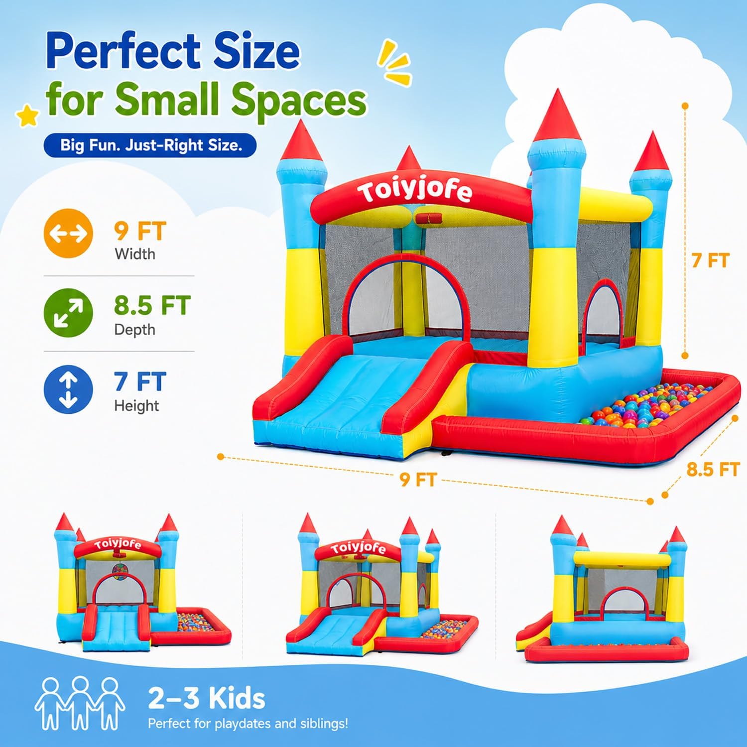 Bounce House for Kids 3-6, Tod - Kids Outdoor Jump House recension och pris