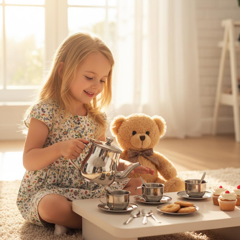Kids Stainless Steel Tea Set T - Kids Outdoor Dining Set recension och pris