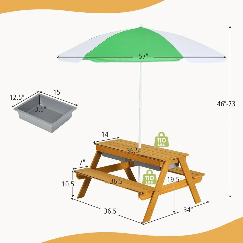 3-in-1 Height-Adjustable Umbre - Kids Outdoor Garden Set recension och pris