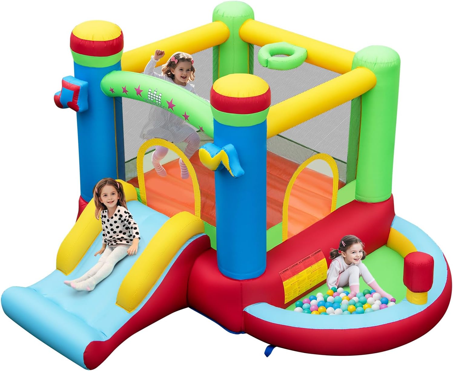 Inflatable Bounce House with B - Kids Outdoor Jump House recension och pris