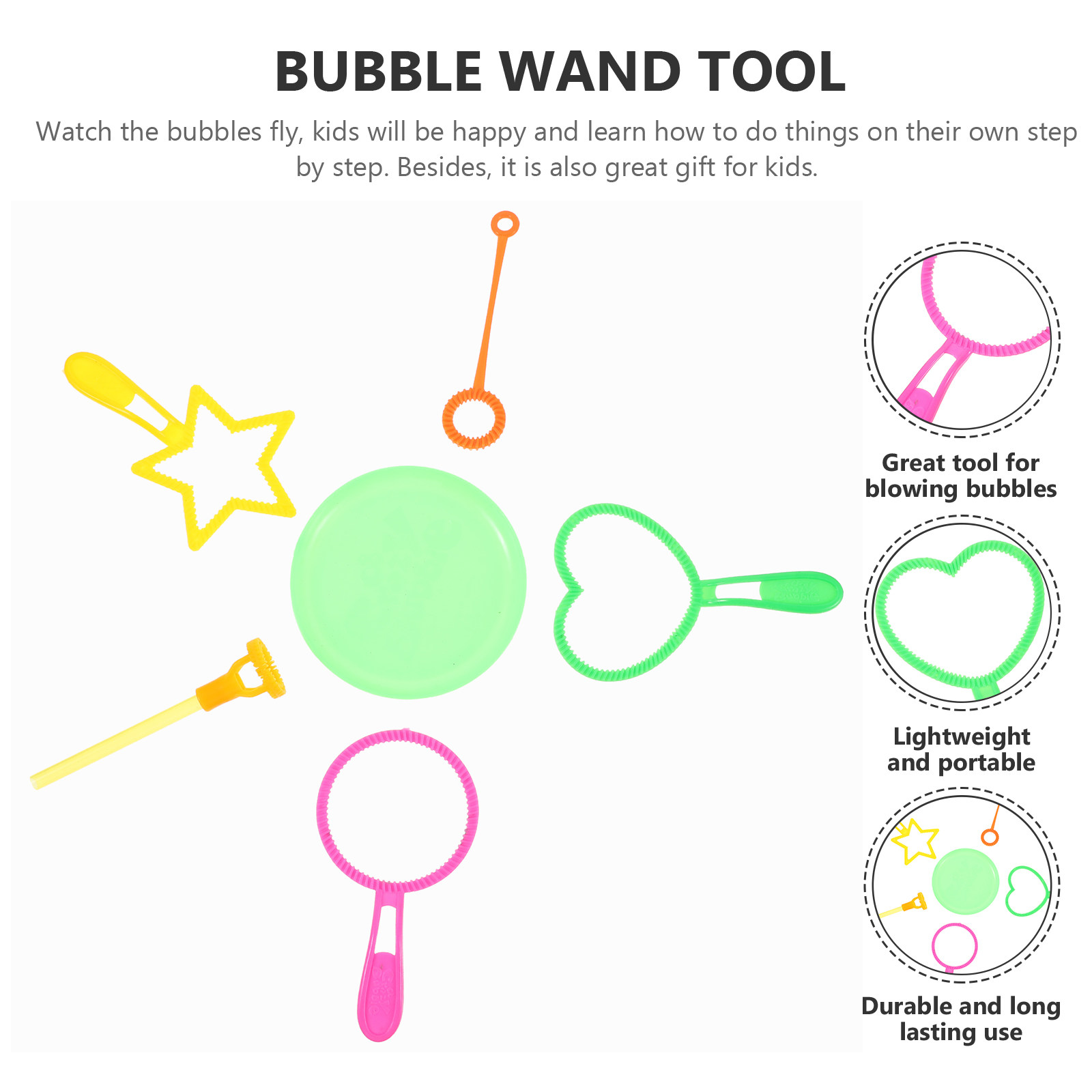 6Pcs Bubble Wand Bubble Maker  - Kids Outdoor Ideas recension och pris