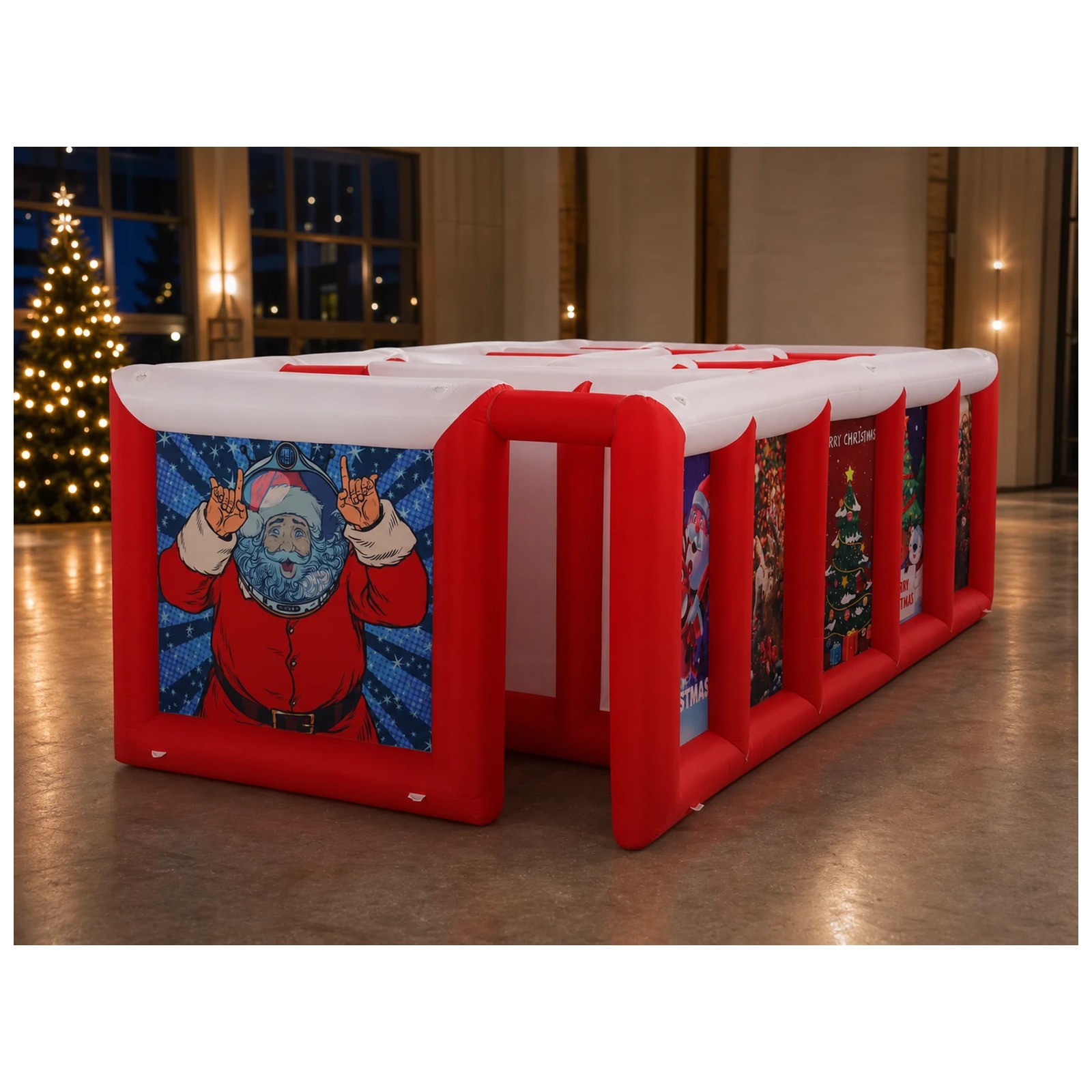 Large Red White Flat Roof Infl - Kids Outdoor Fun recension och pris