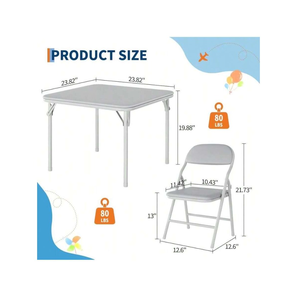 Folding Table and Chairs Set f - Kids Outdoor Dining Set recension och pris